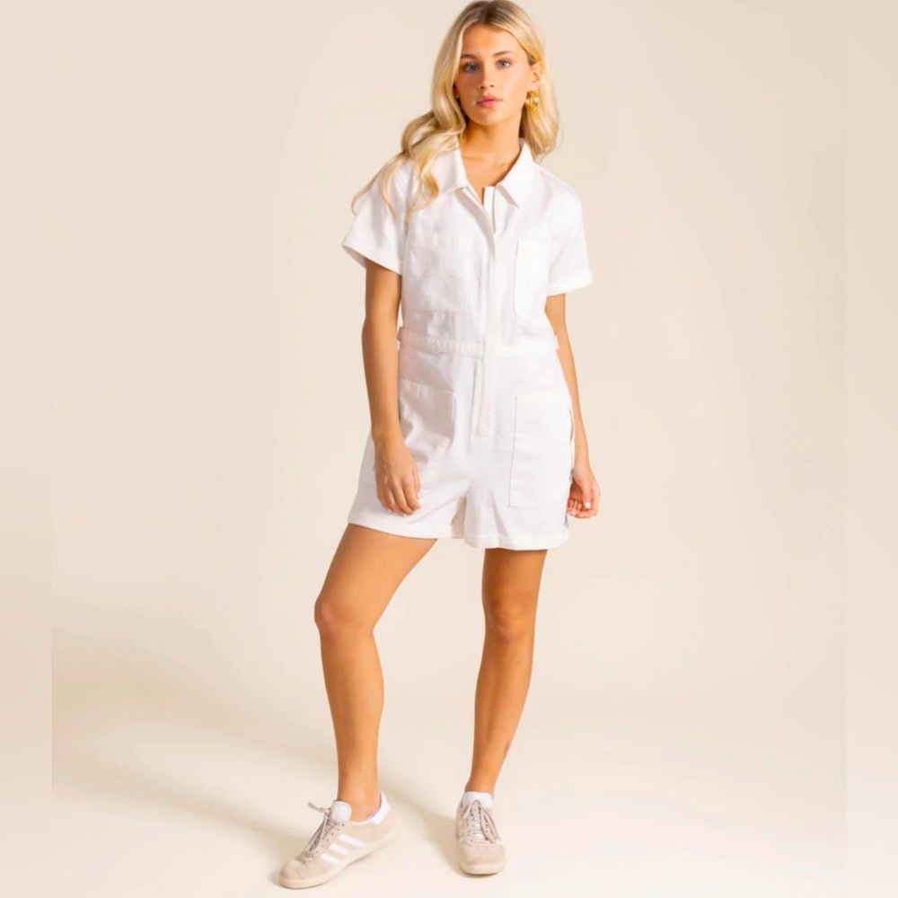 🆕NWT #25 S'EDGE~ALICIA ROMPER, In White, Size Small